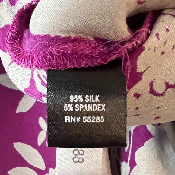 Express Silk Purple & Silver Floral V-Neck Spaghetti Strap Slip Dress Size L - Picture 3 of 7